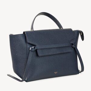 Celine Mini Belt Navy Grained Calfskin Bag